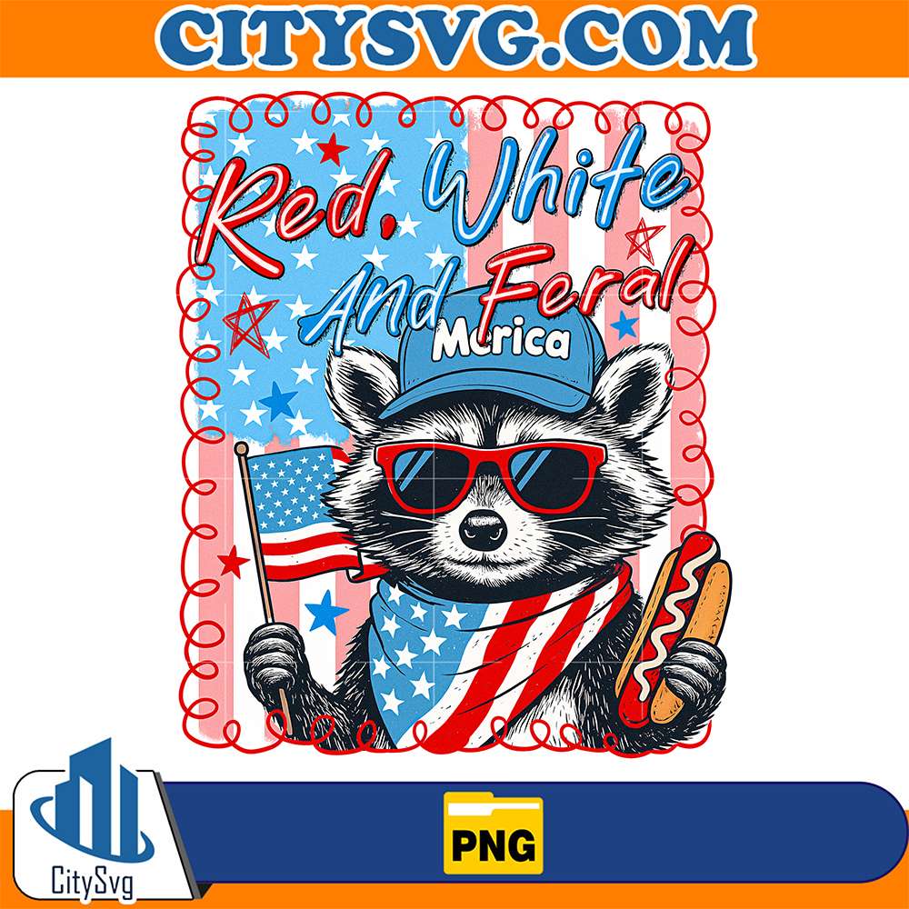 Red White And Feral Raccoon Png – CITYSVG