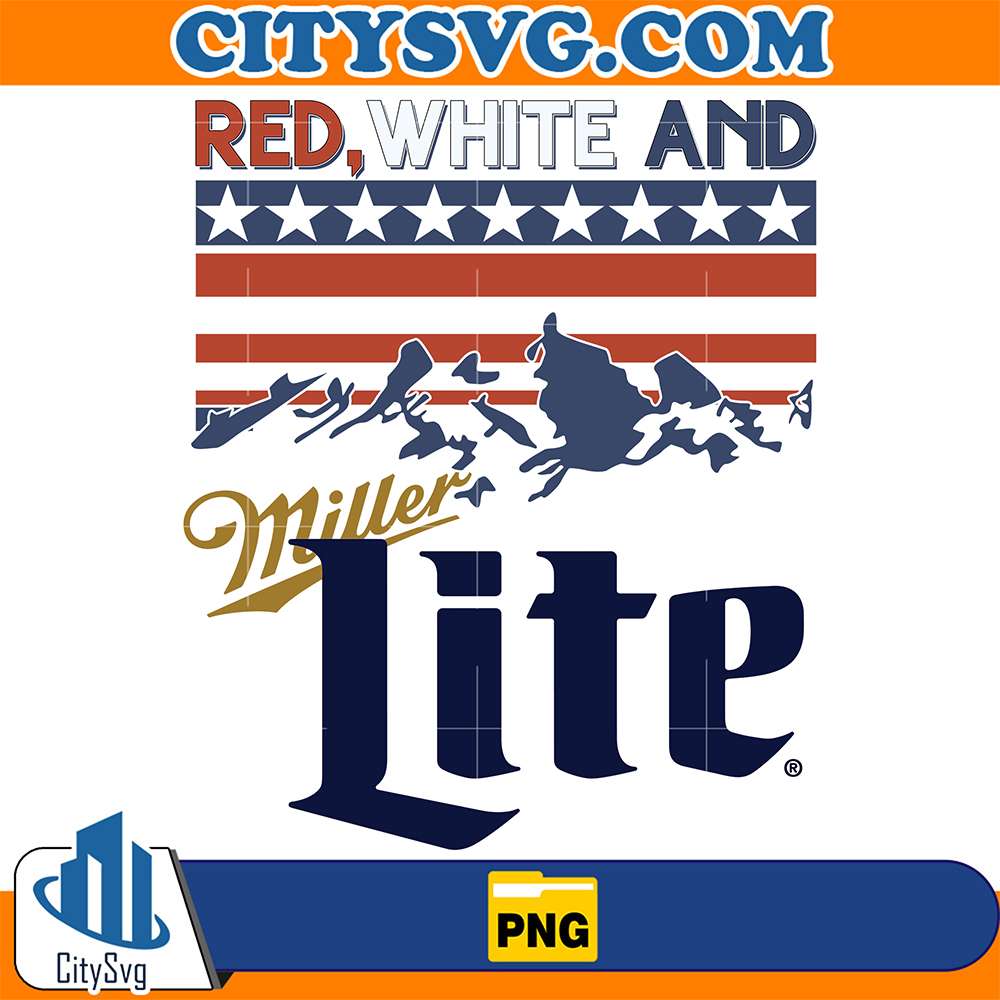 Red-White-And-Miller-Lite-Png