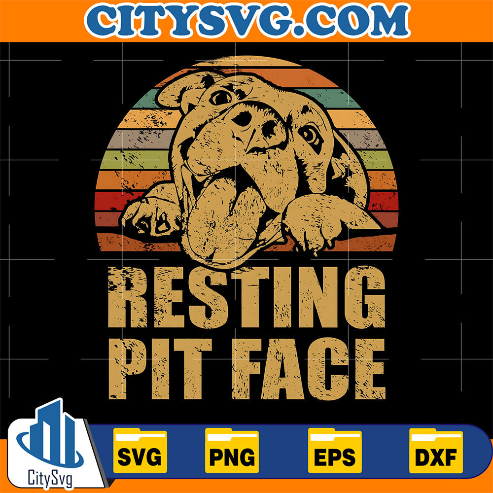 Resting Pit Face Svg CitySvg