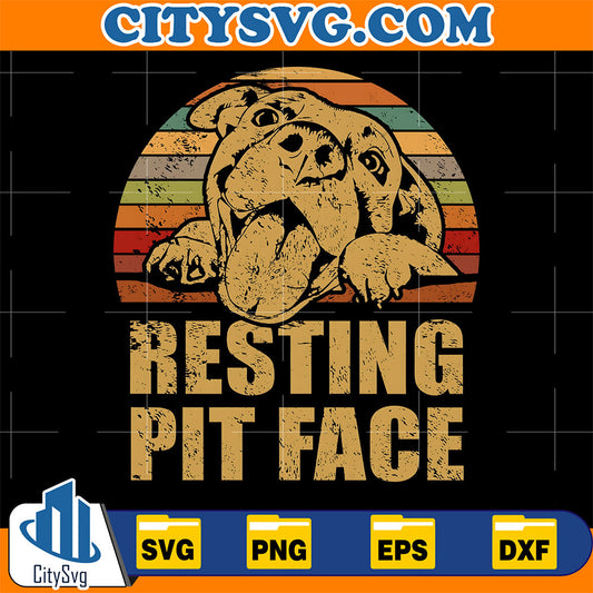 Resting Pit Face Svg CitySvg