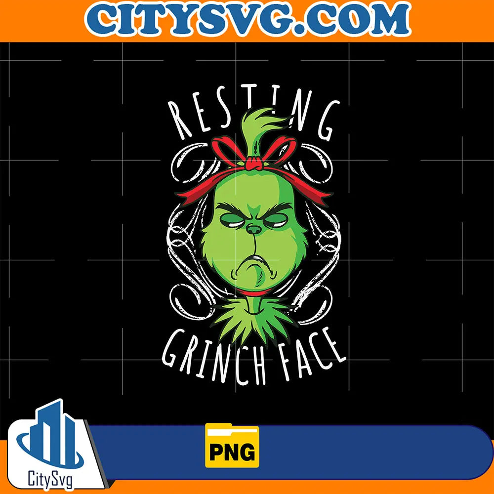 RestingGrinchFaceChristmasPng