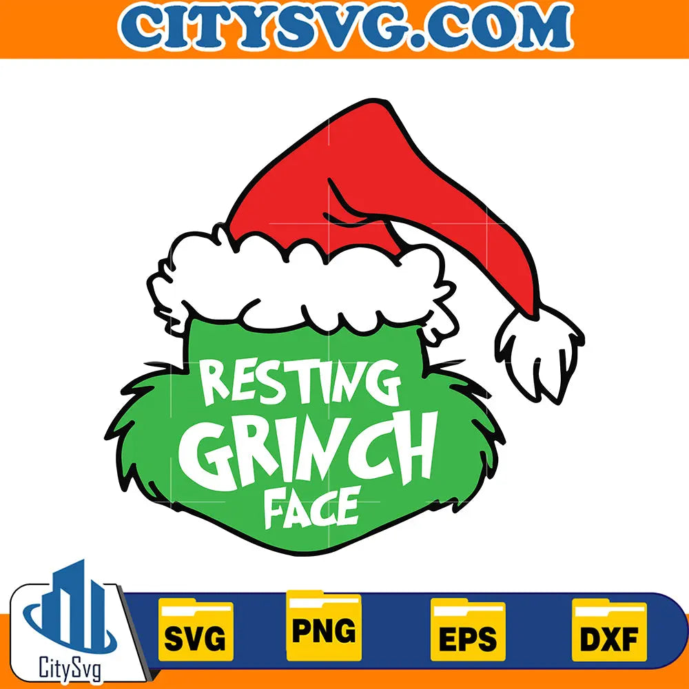 RestingGrinchFaceChristmasSvg