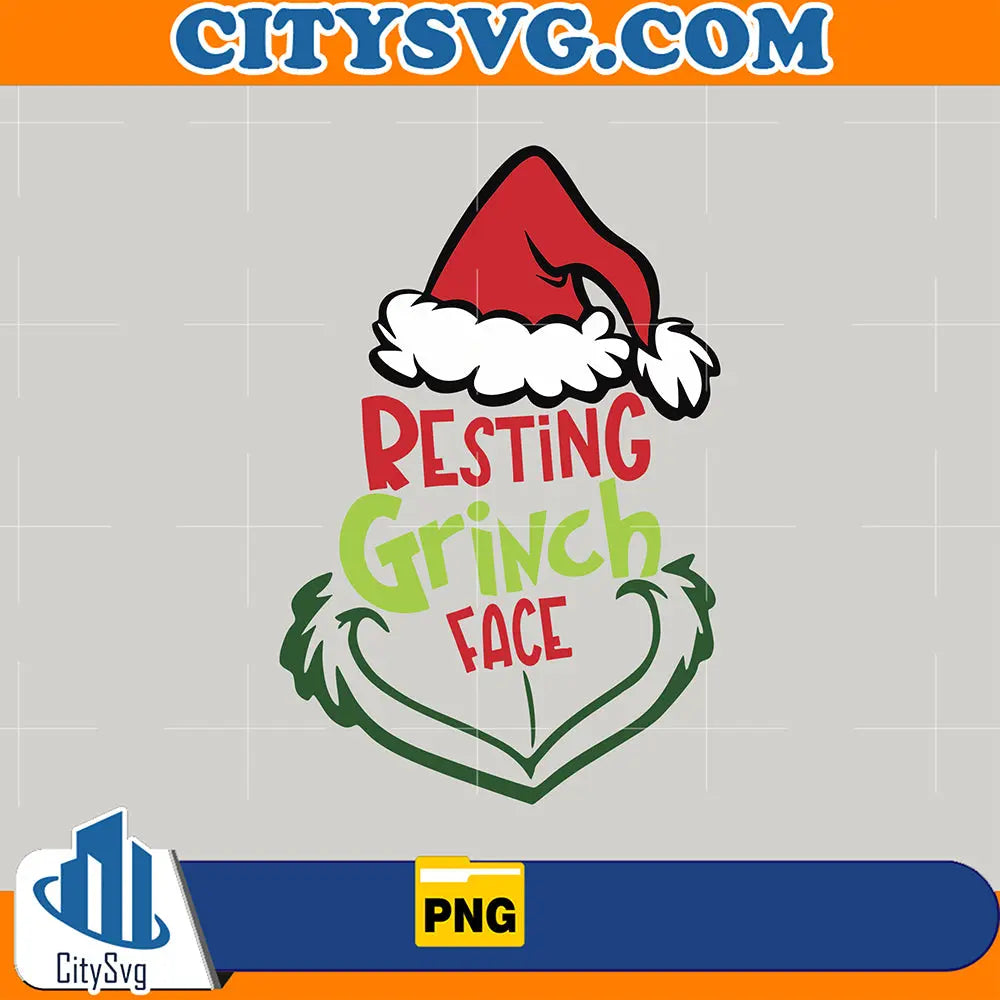 RestingGrinchFaceFunnyChristmasPng