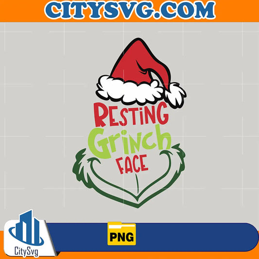 RestingGrinchFaceFunnyChristmasPng