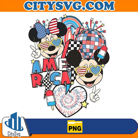 Retro-America-Minnie-And-Mickey-Png