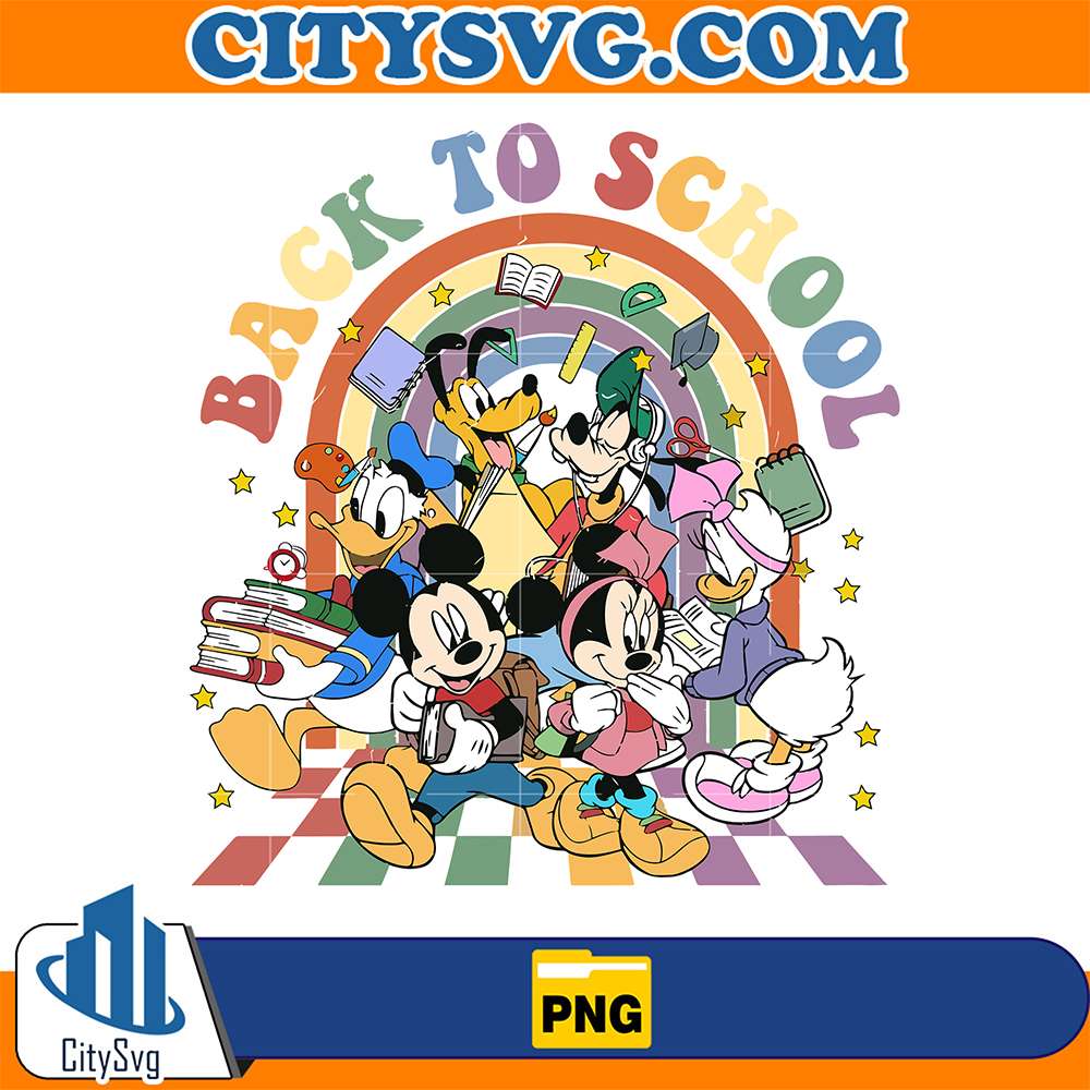 Retro-Disney-Back-To-School-Mickey-And-Friend-Rainbow-Png