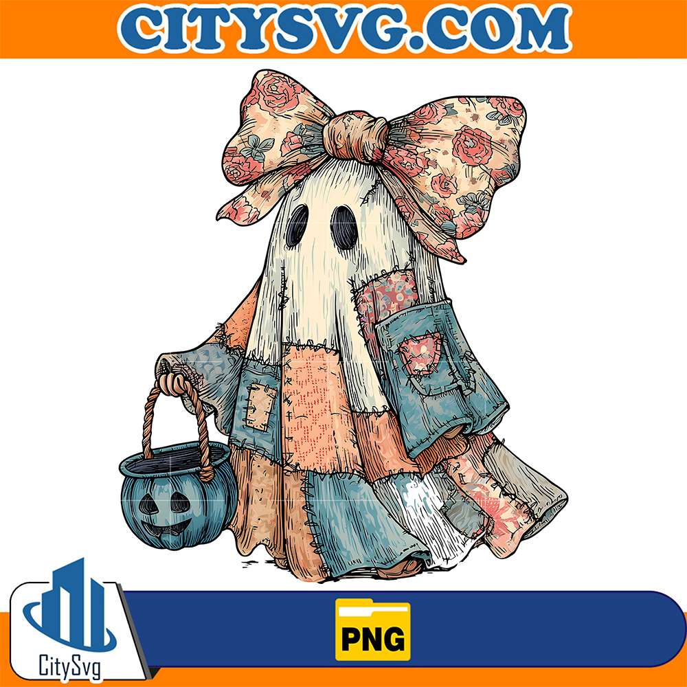 Retro-Halloween-Blue-Denim-Ghost-Png-1