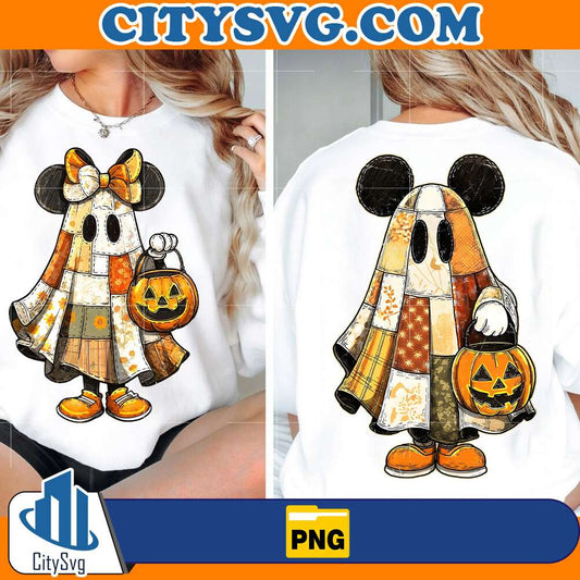 Retro-Halloween-Floral-Cartoon-Mouse-Couple-Png
