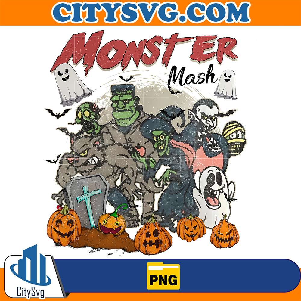 Retro-Halloween-Monster-Mash-Png