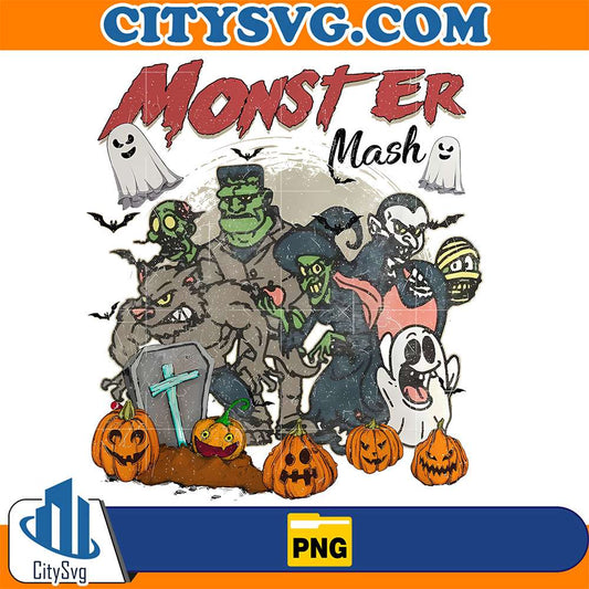 Retro-Halloween-Monster-Mash-Png