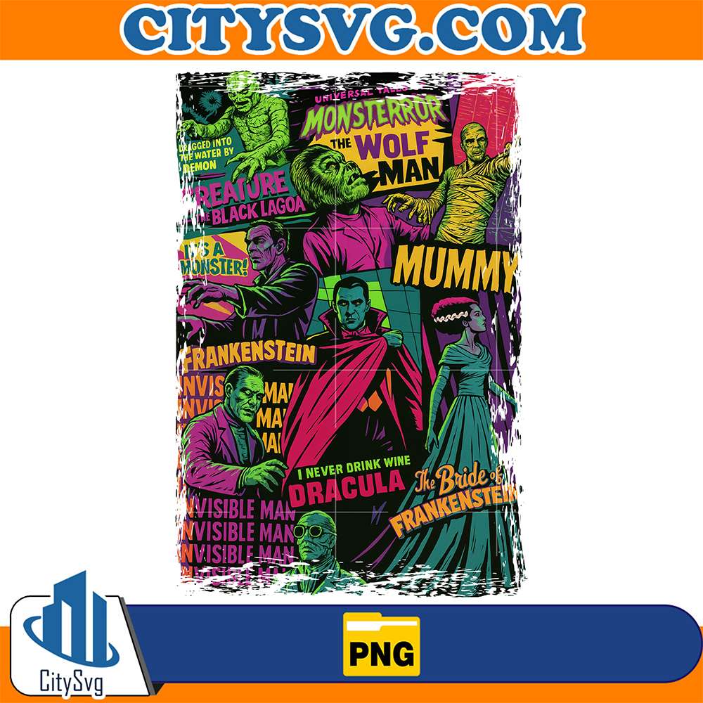 Retro-Halloween-Monsters-Png-1