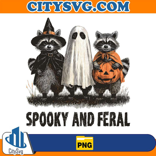 Retro-Spooky-And-Feral-Raccoon-Png