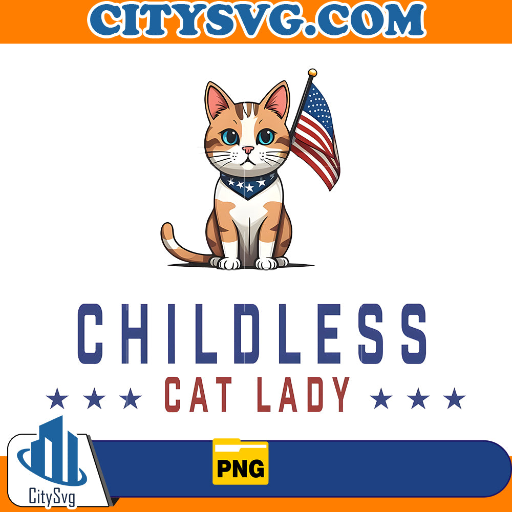 Retro Childless Cat Lady Votes For Women PNG