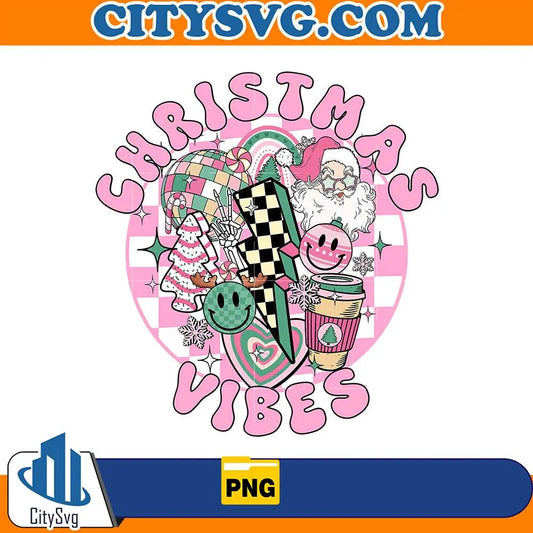 RetroChristmasVibesPinkPng