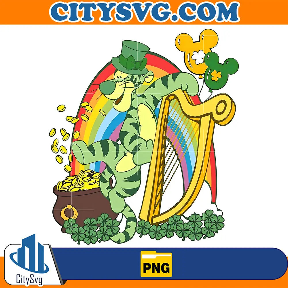 RetroDinseyTiggerStPatrickDayBalloonPng