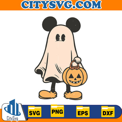 Retro Mickey Minnie Halloween Couple Svg