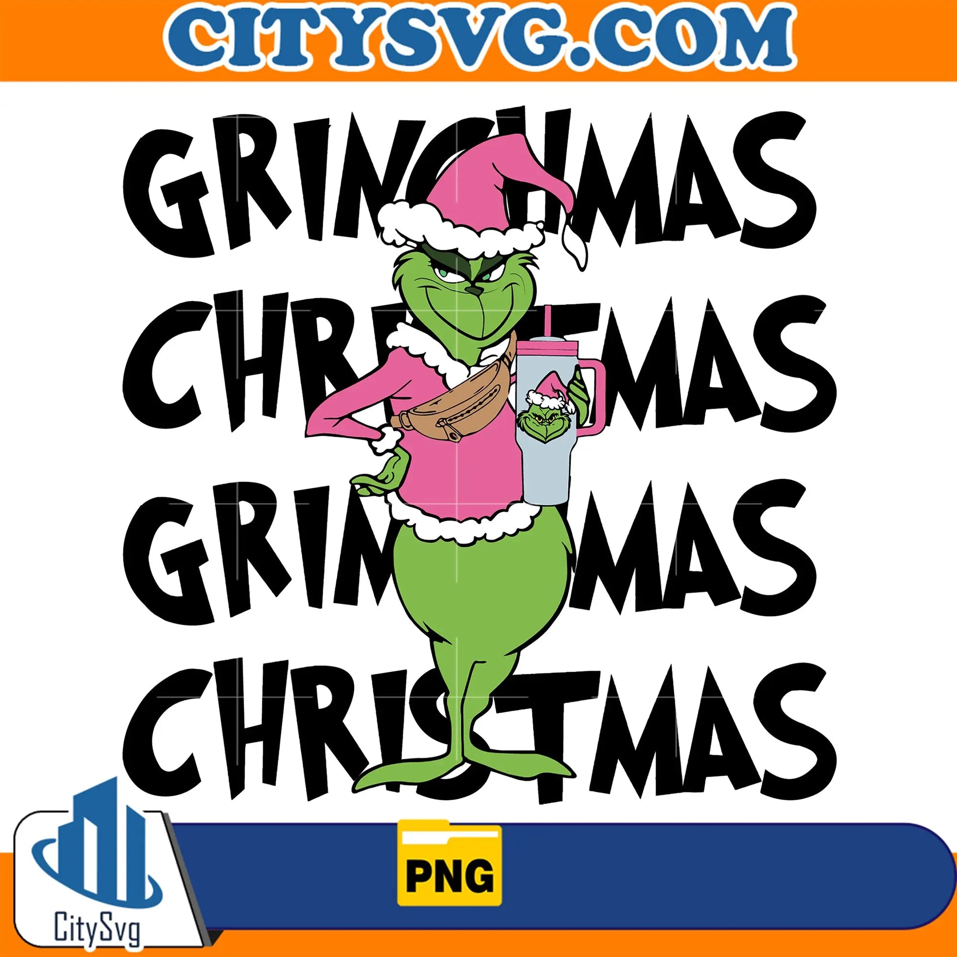 RetroPinkGrinchmasChristmasPng