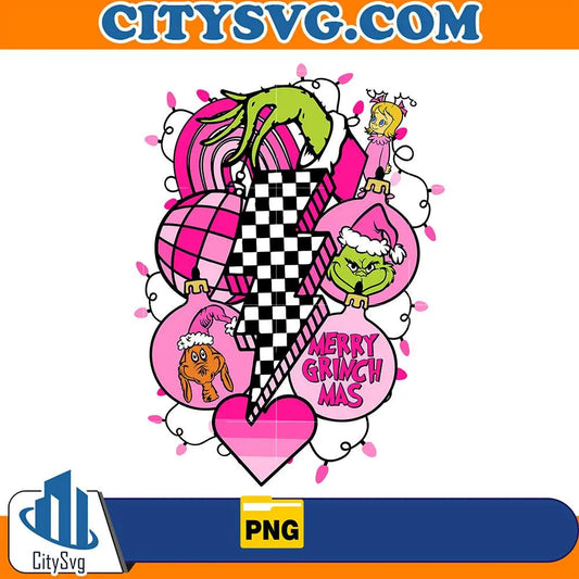 RetroPinkMerryGrinchmasChristmasPng