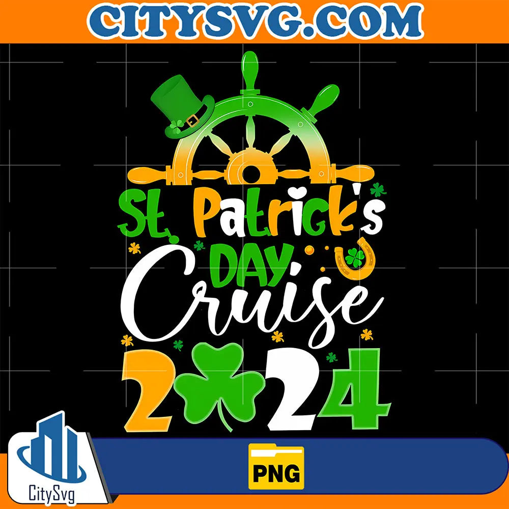 RetroStPatricksDayCruise2024LuckyShamrockPng