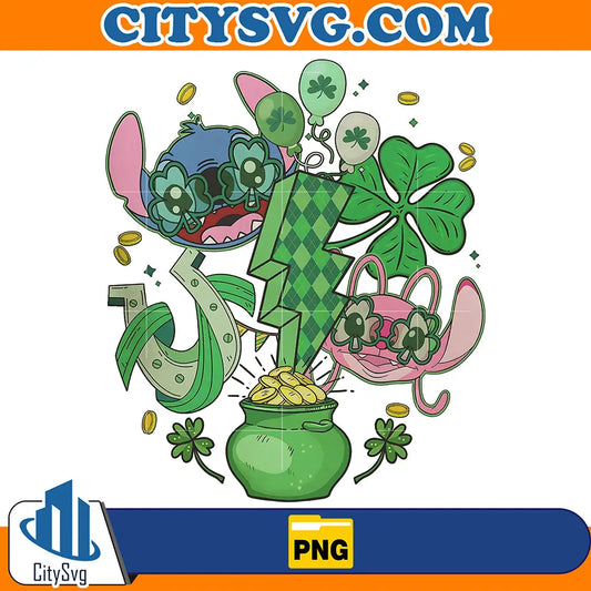 RetroStitchAngelStPatrickDayPng