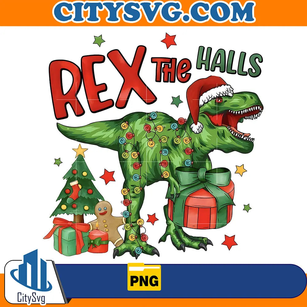 RexTheHallsSublimationChristmasPng