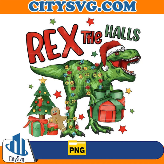 RexTheHallsSublimationChristmasPng