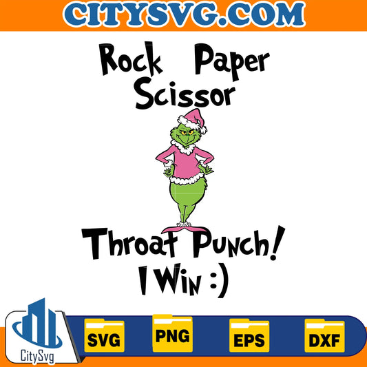 RockPaperScissorGrinchThroatPunchIWinChristmasSvg
