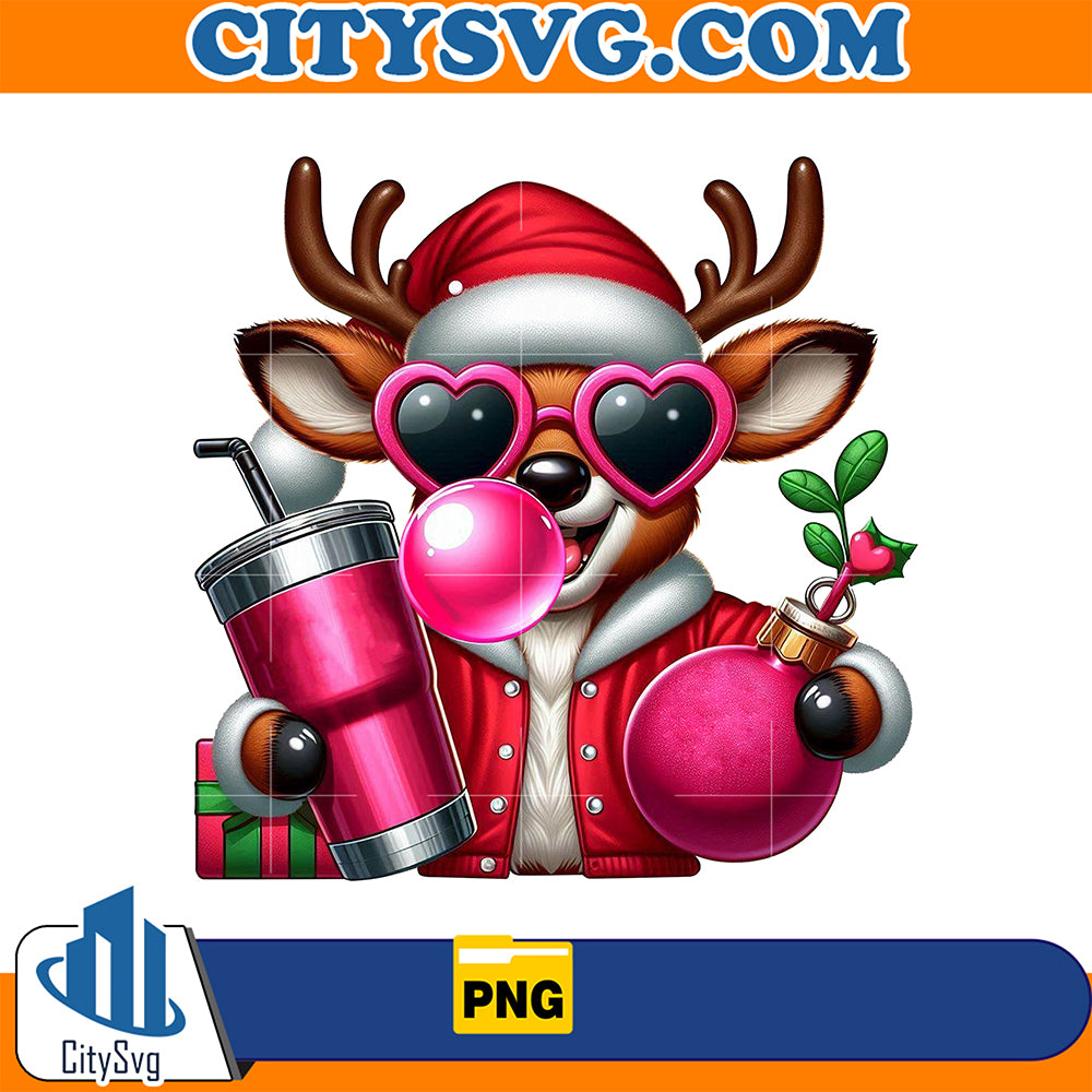 RudolphBlowingBubbleValentinePng_2