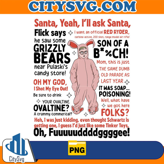 RulphieAChristmasStoryMovieSantYeahI_llAskSantaBackPng