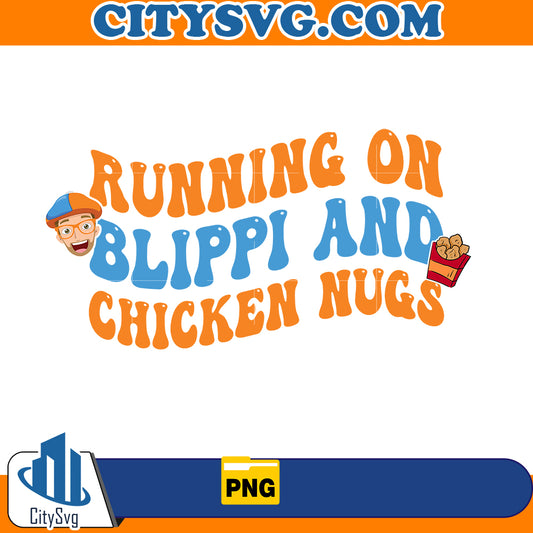 Running on blippi and Chicken nugs Png