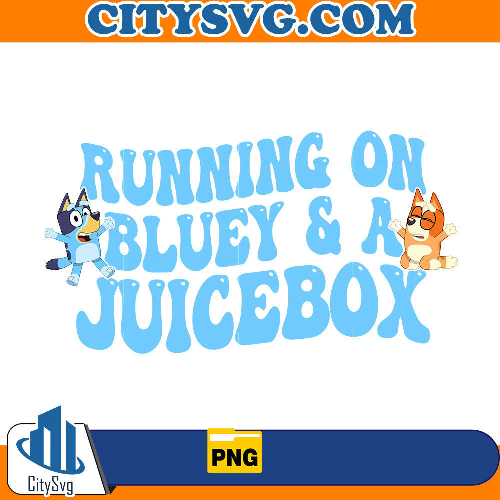 Running on Bluey and a Juicebox Png