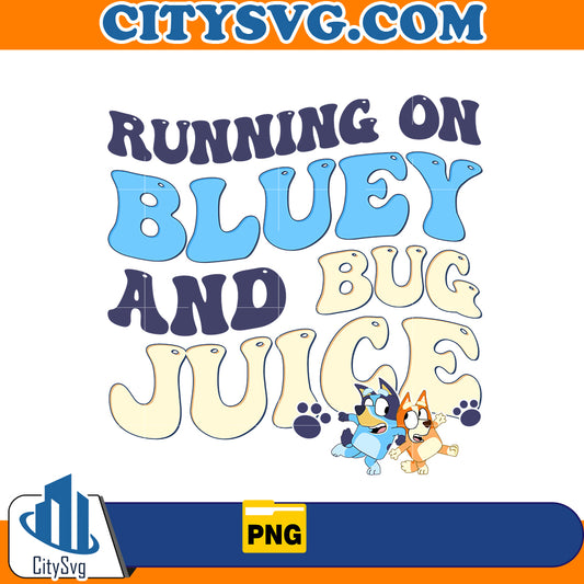 Running on Bluey and Bug Juice Png