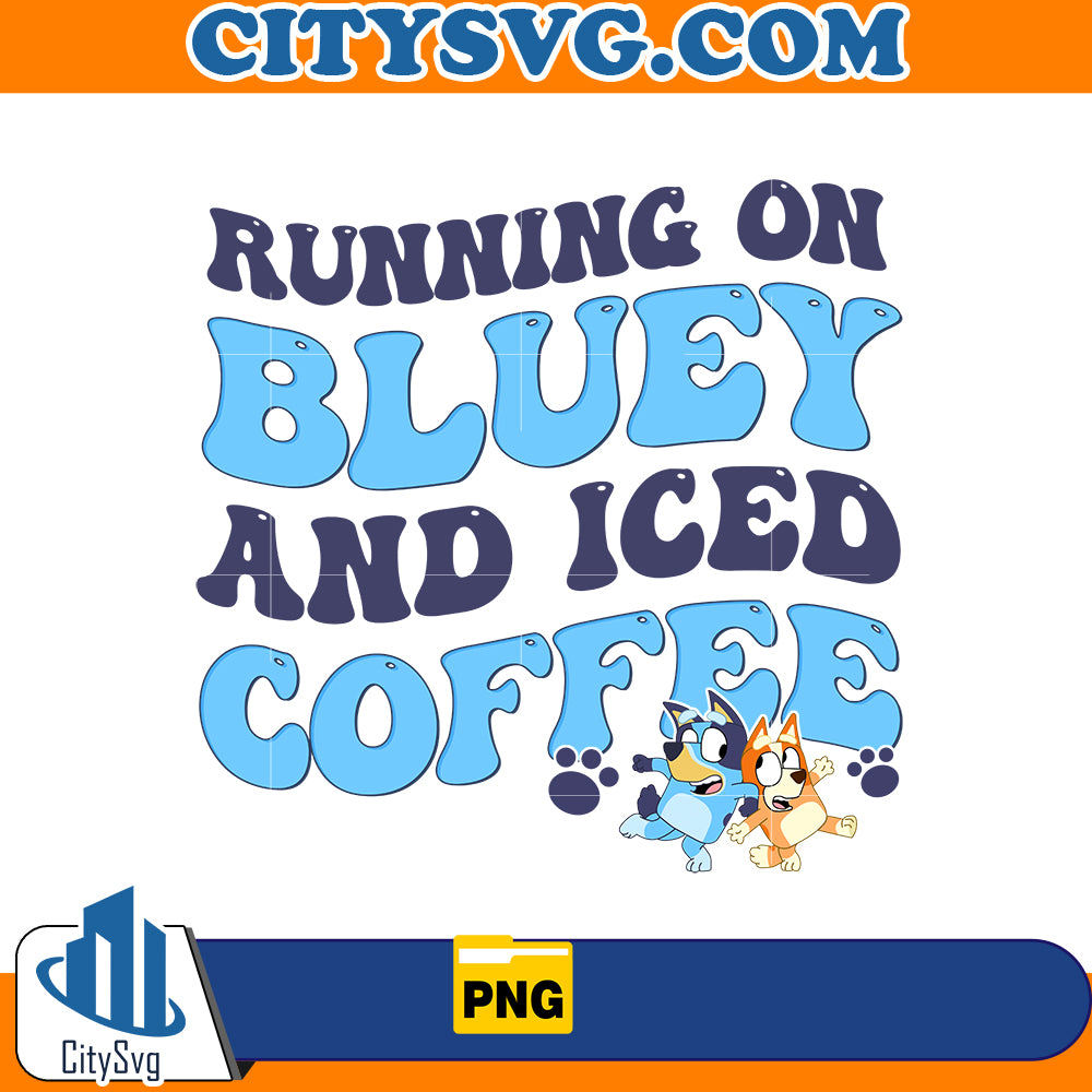 Running on Bluey and iced Coffee Png