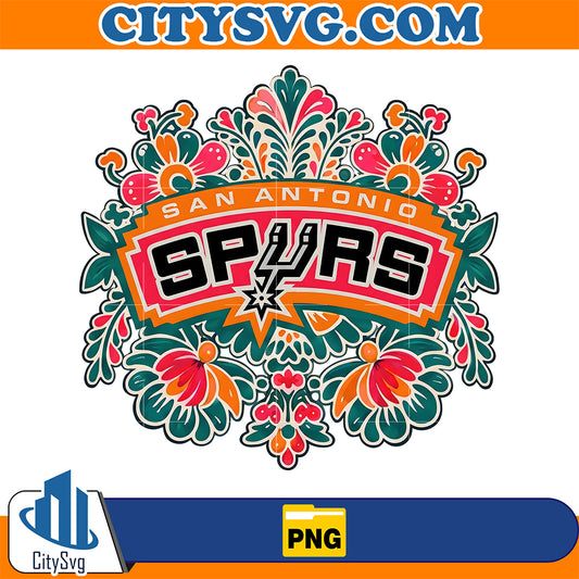 San-Antonio-Spurs-Floral-Png