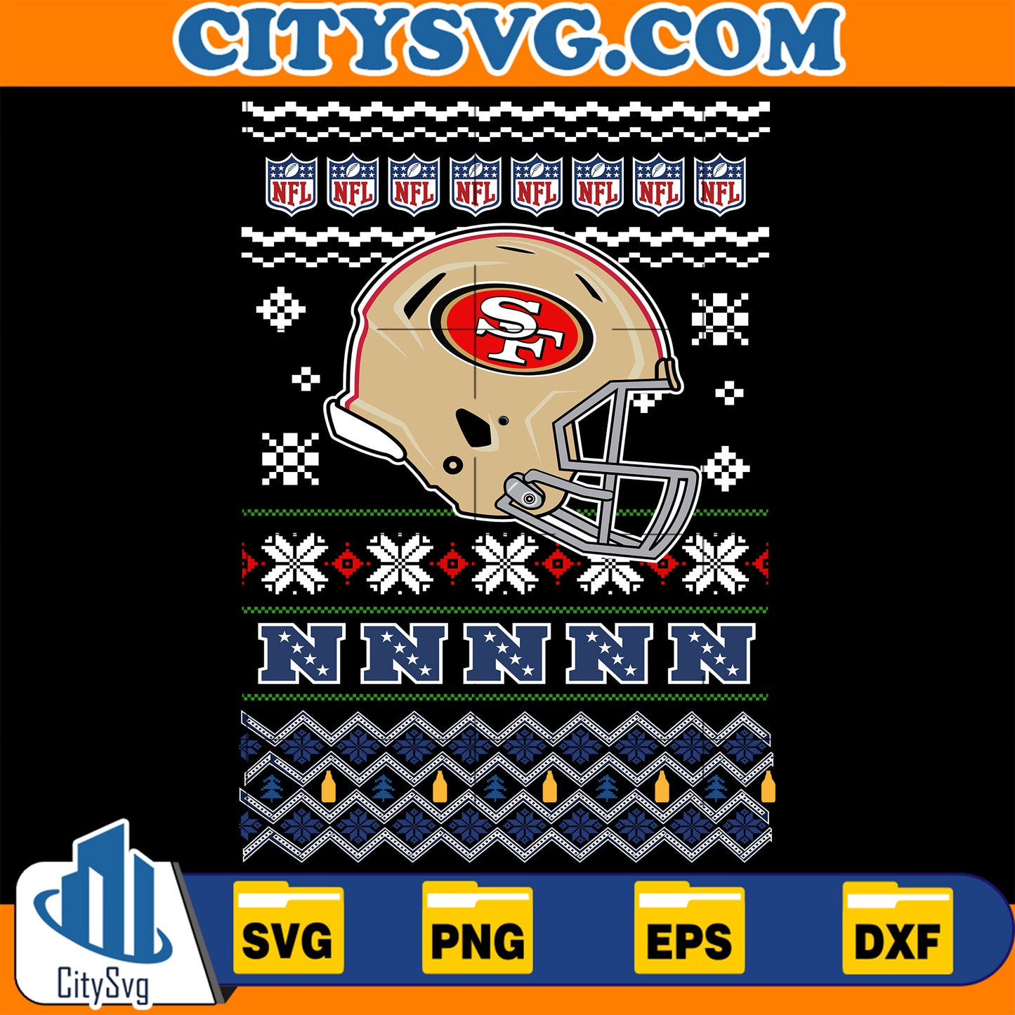 San Francisco 49ers Christmas Svg