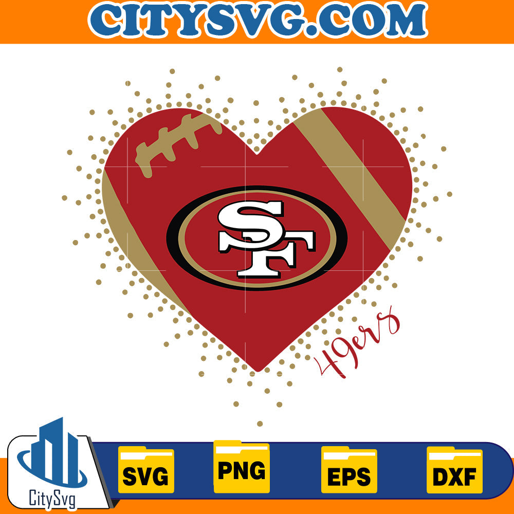 Heart San Francisco 49ers Svg