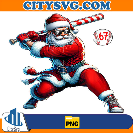 Santa-Baseball-Six-Seven-67-Meme-Christmas-Men-Boys-Player-Png