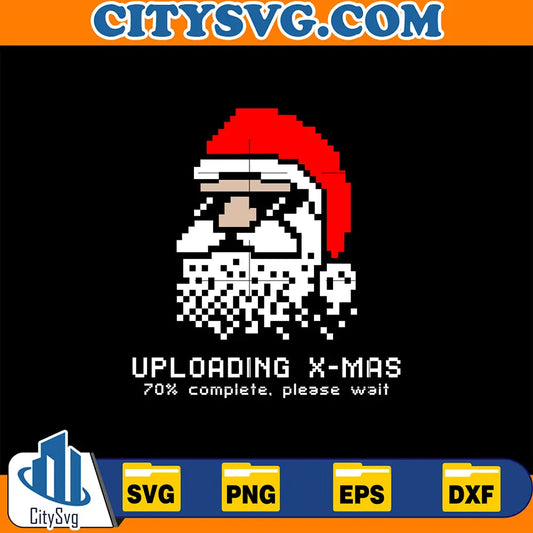 SantaClausUploadingX-Mas70_CompletePleaseWaitUglyChristmasSvg