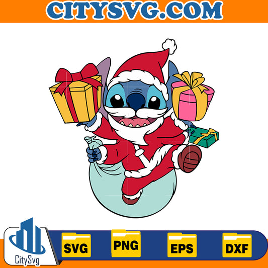 Stitch Santa Christmas Svg