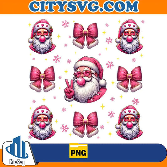 SantaCoquettePinkChristmasPng