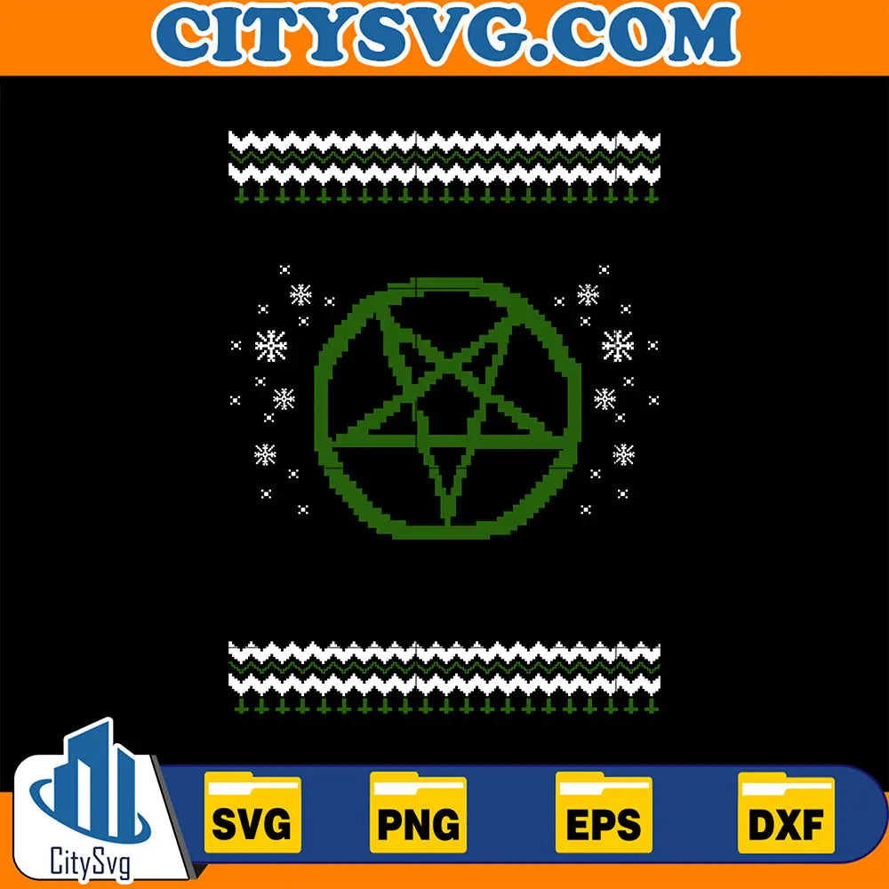 SatanicPentagramUglyChristmasSvg
