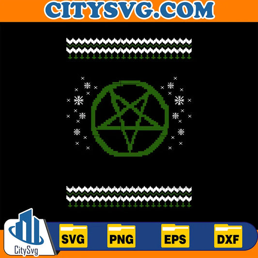 SatanicPentagramUglyChristmasSvg