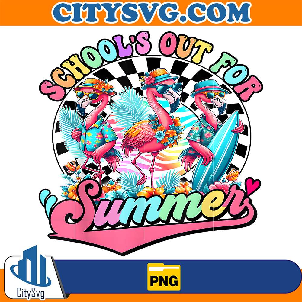 Schools-Out-For-Summer-Flamingo-Last-Day-Of-School-Teacher-Png