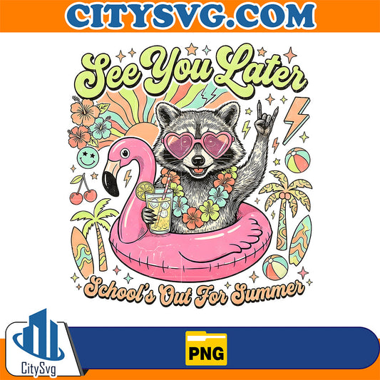 Schools-Out-For-Summer-Raccoon-Png