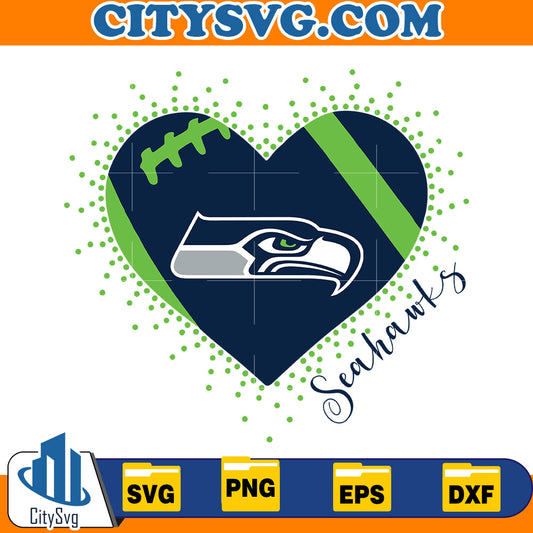 Heart Seattle Seahawks Svg