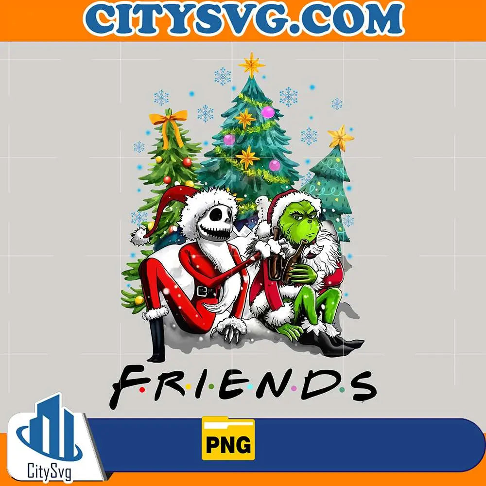 SkeletonAndGrinchFriendsChristmasPng
