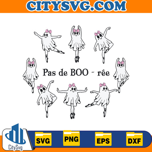 Skeleton Pas de Boo-ree Bow Svg