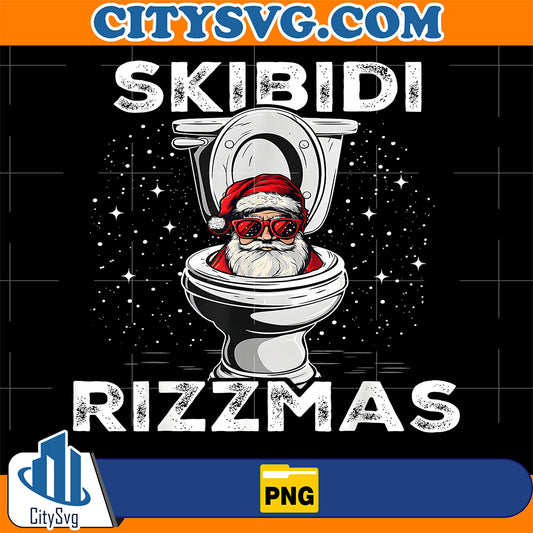 Skibidi-Rizzmas-Toilet-Santa-White-Elephant-Christmas-Png