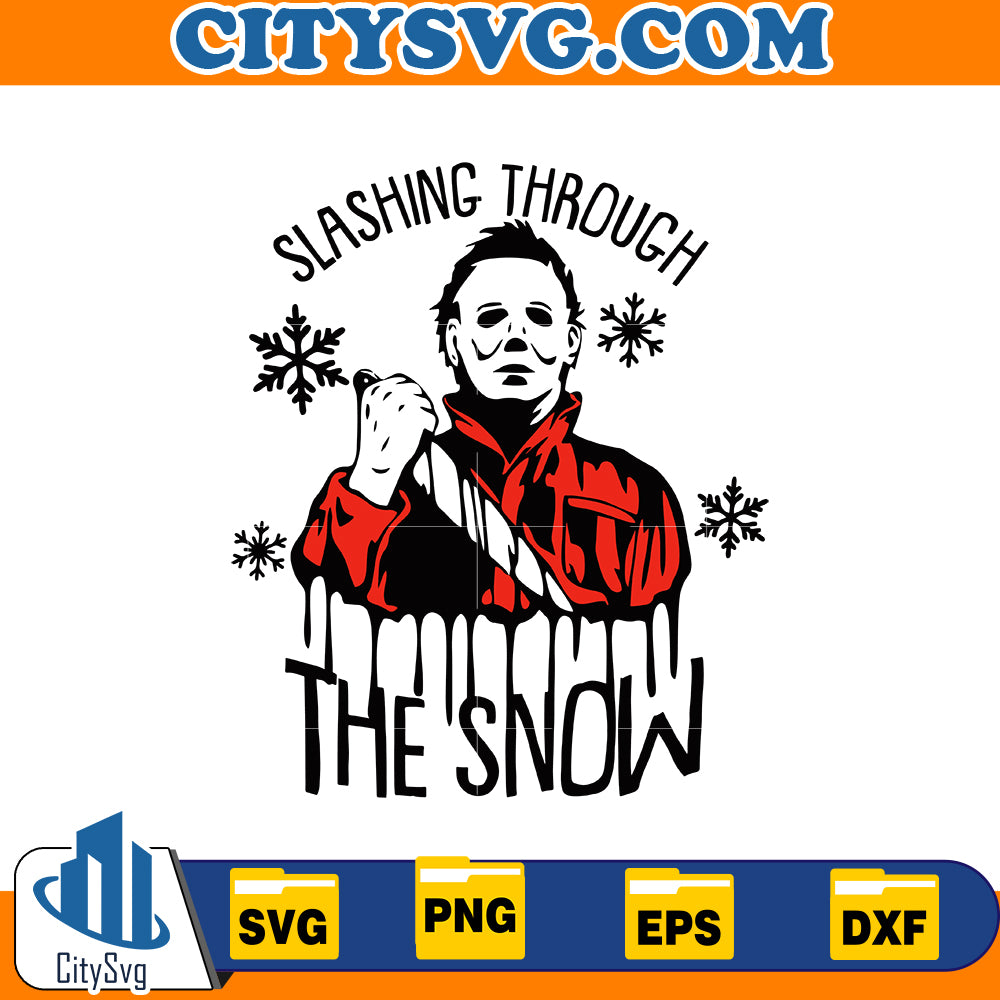 Slashing through the snow Svg