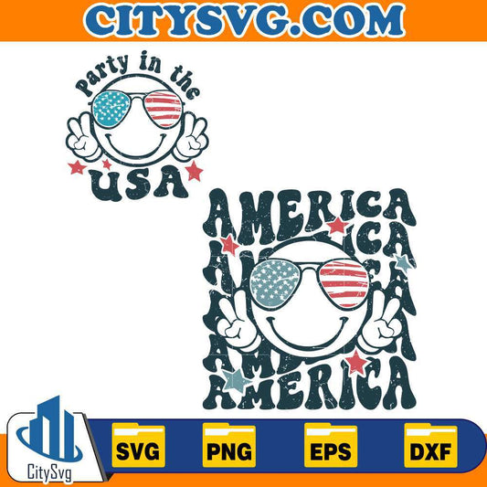 Smile-Party-In-The-Usa-America-4th-Of-July-Svg